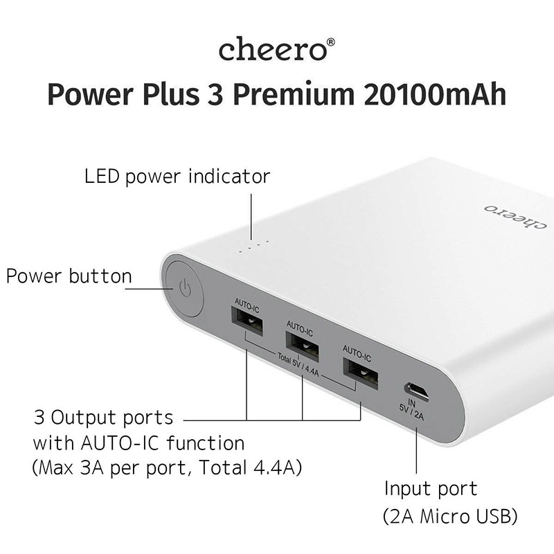 Pin sạc Cheero PowerPlus 3 20100mAh