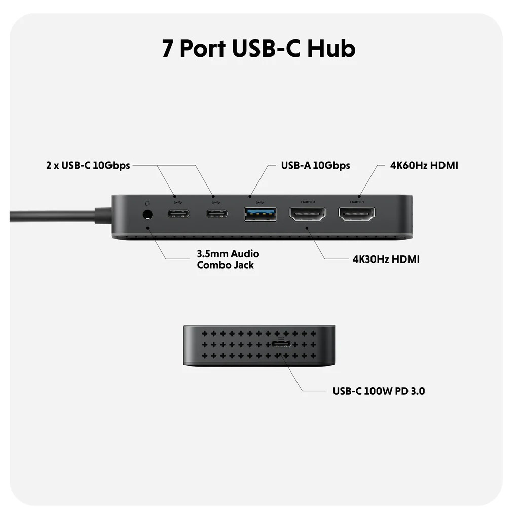 Hub USB-C HyperDrive Next Dual 4K HDMI 7 port